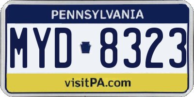 PA license plate MYD8323