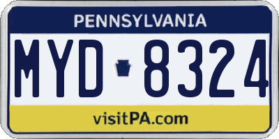 PA license plate MYD8324
