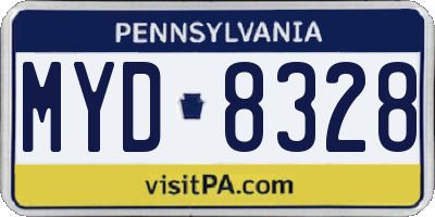 PA license plate MYD8328
