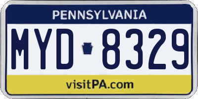 PA license plate MYD8329