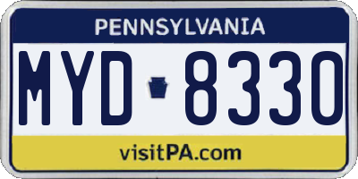 PA license plate MYD8330