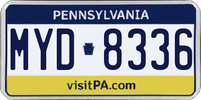 PA license plate MYD8336