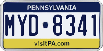 PA license plate MYD8341
