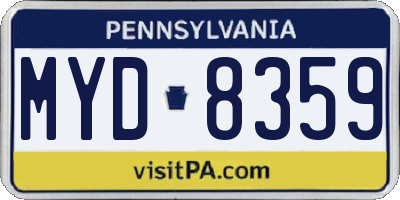 PA license plate MYD8359