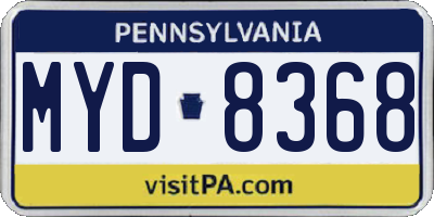 PA license plate MYD8368
