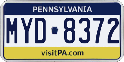 PA license plate MYD8372