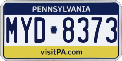 PA license plate MYD8373