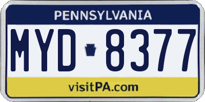 PA license plate MYD8377