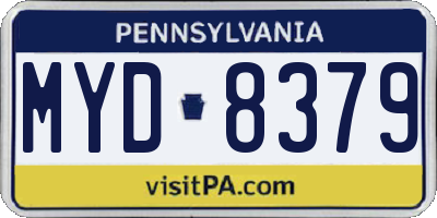 PA license plate MYD8379