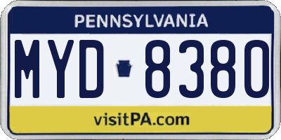 PA license plate MYD8380