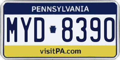 PA license plate MYD8390