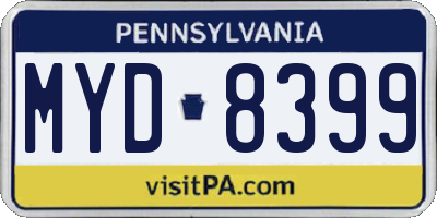 PA license plate MYD8399