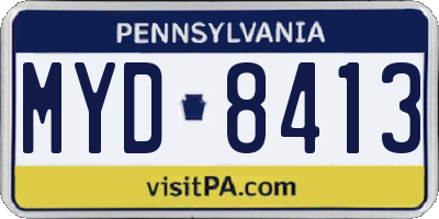 PA license plate MYD8413