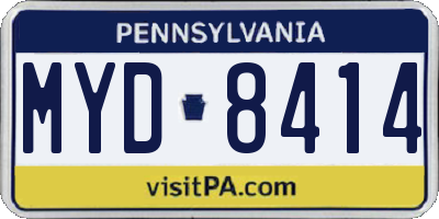 PA license plate MYD8414