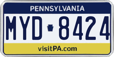 PA license plate MYD8424