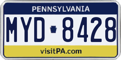 PA license plate MYD8428