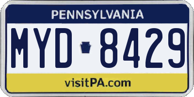 PA license plate MYD8429
