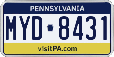 PA license plate MYD8431