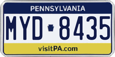 PA license plate MYD8435