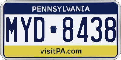 PA license plate MYD8438