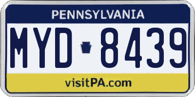 PA license plate MYD8439