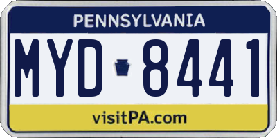 PA license plate MYD8441