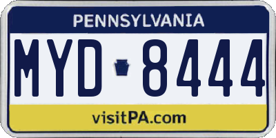 PA license plate MYD8444