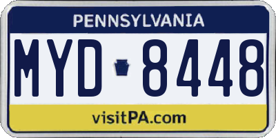 PA license plate MYD8448