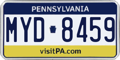PA license plate MYD8459