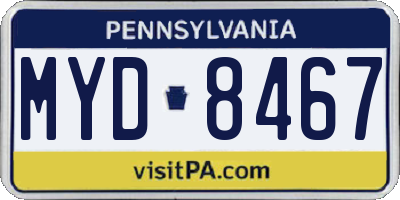 PA license plate MYD8467