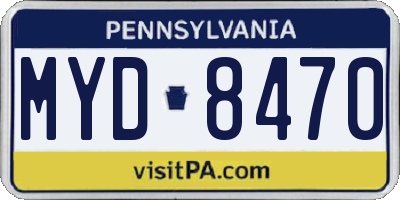 PA license plate MYD8470