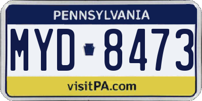 PA license plate MYD8473