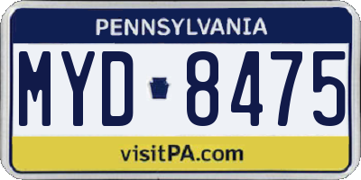 PA license plate MYD8475