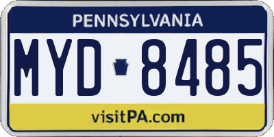 PA license plate MYD8485