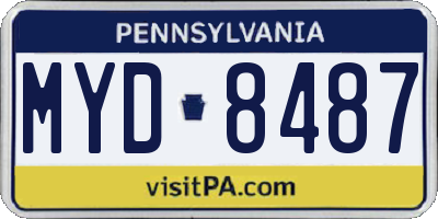 PA license plate MYD8487