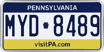 PA license plate MYD8489