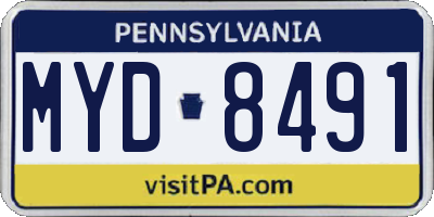 PA license plate MYD8491