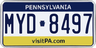 PA license plate MYD8497