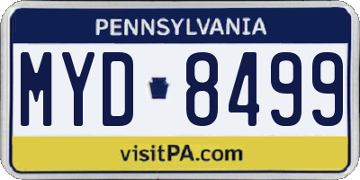 PA license plate MYD8499