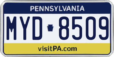 PA license plate MYD8509
