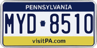 PA license plate MYD8510
