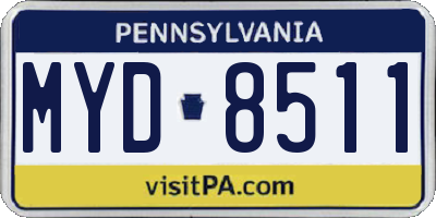 PA license plate MYD8511