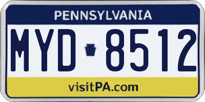 PA license plate MYD8512