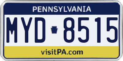 PA license plate MYD8515