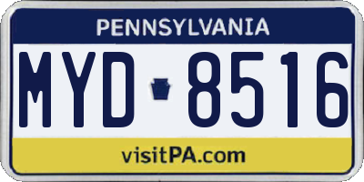 PA license plate MYD8516