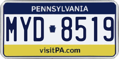 PA license plate MYD8519
