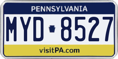 PA license plate MYD8527