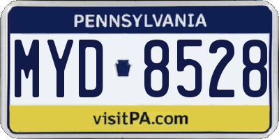 PA license plate MYD8528