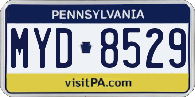 PA license plate MYD8529