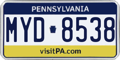 PA license plate MYD8538
